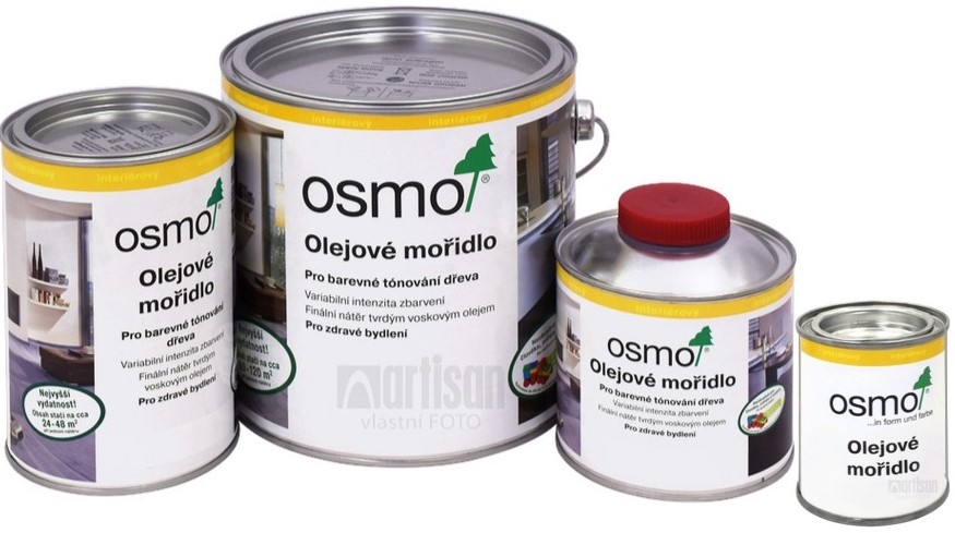 OSMO Olejové mořidlo v balení 0.5 l, 1 l a 2.5 l